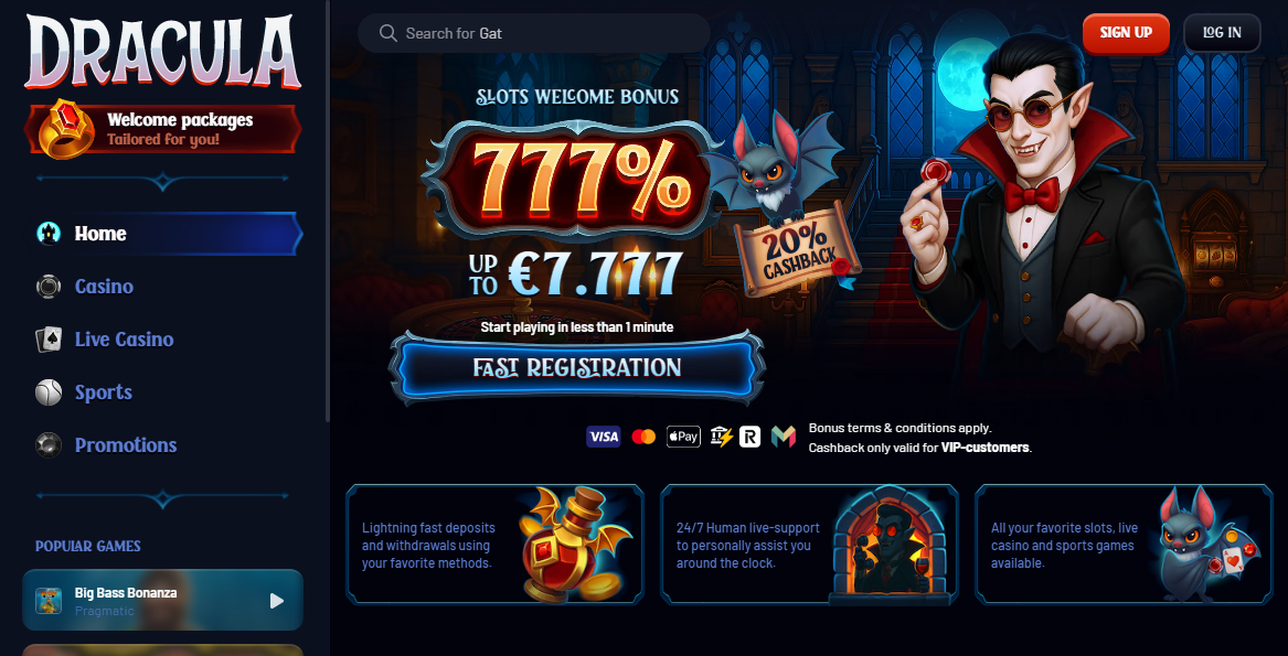Dracula Casino Screenshot für Desktop